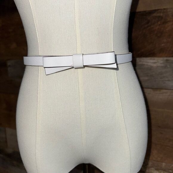 Kate Spade White Leather Bow Belt Minimalist Chic sz S main image 10
